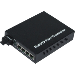 4-port 10/100Base-TX to 1-port 100Base-FX ST 1310T/1550R BiDi WDM SM 40km