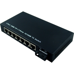 7-port 10/100Base-TX to 1-port 100Base-FX SC 1310T/1550R BiDi WDM SM 20km