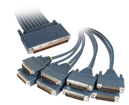 8 Lead Octal Cable with 8 Male RS232/V.24 DTE Connectors