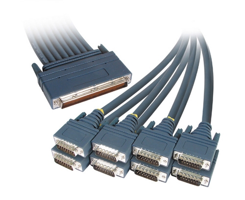 8 Lead Octal Cable with 8 Male X21 DTE Connectors
